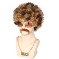 Peluca Topcosplay, 70, 80, Disco, Hippies, Afro, Corta, Rubia Rizada