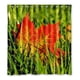 thumbnail image 1 of Cortina de ducha pequeña con diseño de hojas de arce y verde fresco, con ganchos, tamaño 66 x 72 pulgadas, 1 of 3