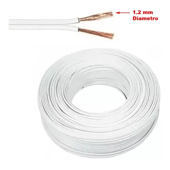 Cable Paralelo Blanco 2 x 1,2mm Diametro Cobre Aleación Cca (100 Mts)