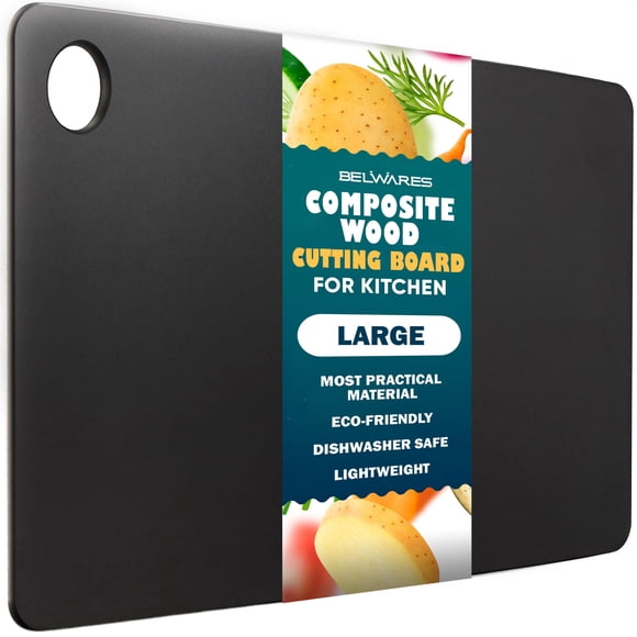 Tabla de cortar Belwares de madera compuesta, apta para lavavajillas, 36 x 29 cm