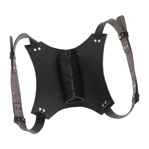 Bothyi - Espada Dorso Doble Vaina Renacimiento Doble Espada Hombro Vikingo Negro