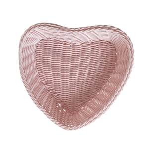 Bothyi - Cesta De Almacenamiento En Forma De Corazón, Contenedor De Almacenamiento, Novedad, Cesta De Fruta De Ratán De Imitación, Color Rosa