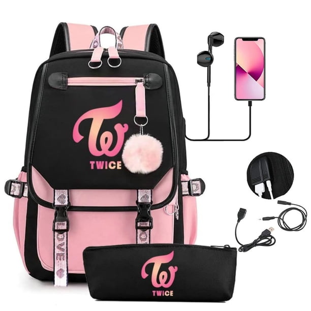 Twice Large Capacity USB Charging Book Bag Mochila Travel Bag Sana