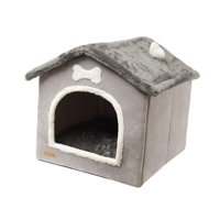 Magideal - Lindo Perro Cama Casa Comodidad Cojín Cálido Perro Perrera Cesta Gato Casa Semicerrada Antideslizante Invierno Cálido Mascota Cama Para Perros Pequeño M