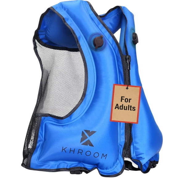 Chaleco de snorkel Khroom V2 de doble cámara con válvula plana azul