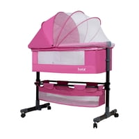 Bebesit - Cuna Colecho Cozy Con Colchón Mosquitero Y Canasto Rosa Huvi