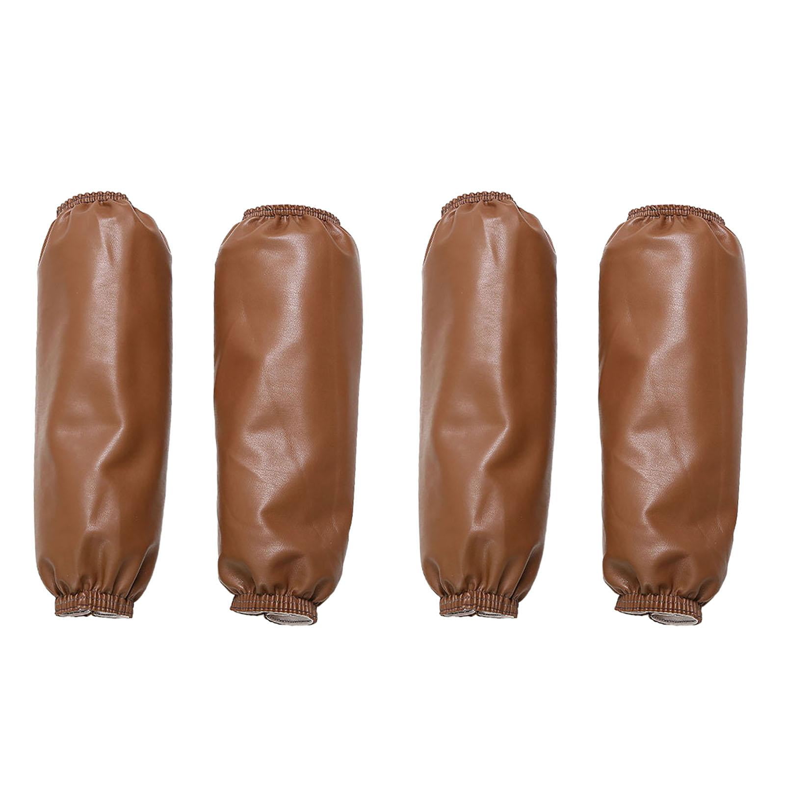 Magideal - 2 Pares De Fundas Impermeables Para Brazos, Fundas De Cuero Pu, Fundas Para Brazos Para Carnicero, Lavado De Coches, Cocina, Lavado De Platos , Marrón