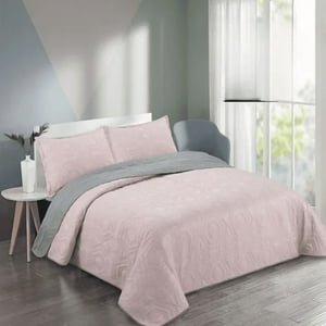 Genérico - Quilt Verano Palo Rosa Reversible King/Super King