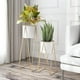 thumbnail image 5 of Set 2 Porta Maceteros Pedestal Maceta Plantas Blanco Dorados, 5 of 8