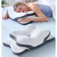 Almohada Cervical Latree 5X Para Aliviar El Dolor Con Espuma Viscoelástica Refrescante