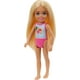 thumbnail image 1 of Muñeca pequeña Barbie Chelsea con traje de baño a rayas y estampado floral, 1 of 3