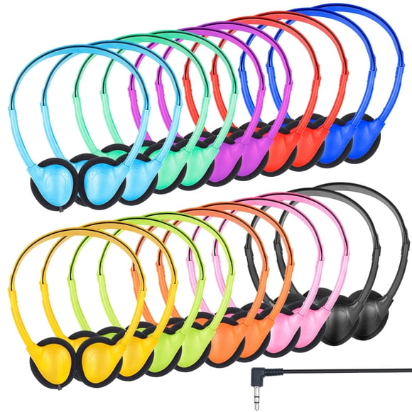 Audífonos ZNXZXP con cable, supraaurales, paquete de 50 colores mixtos