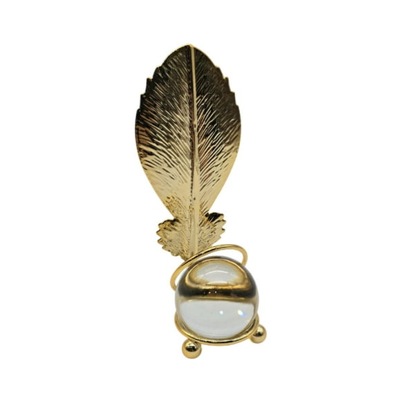 Hoja Dorada Con Bola De Cristal Adorno Elegante Para Mesas dorado A