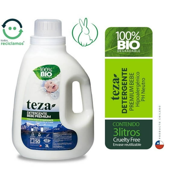 Detergente Bebé Teza Biodegradable con Suavizante 3 lts