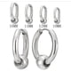 thumbnail image 2 of Pendientes de aro con bisagras de acero inoxidable con cuentas circulares para hombres y mujeres (2 unidades), 2 of 5