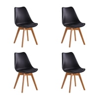 Pack X4 Sillas De Comedor Tulip Negra Midtown Negro