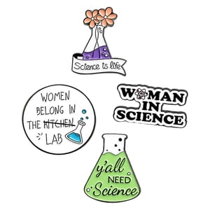 Ioensy - 4X Broches Esmaltados Alfileres Científicos Aleación Para Decoración De Mochila Amante De La Ciencia