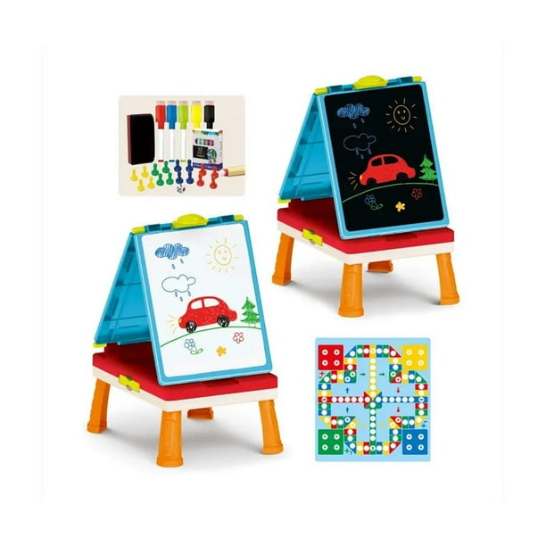 Pizarra Magnetica Doble Interactiva Con Juegos Mesa 3 En 1 blanco