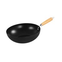 Magideal - Sartén Antiadherente, Utensilios De Cocina Chinos Wok, Olla De Cocina Práctica Y Resistente, Sartén De Hierro Para Cocina, Hogar, Camping Al Aire Libr 24 Cm