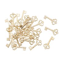 Magideal - Abalorio De Llaves, Colgantes Pequeños De Metal De Estilo Vintage Para Fabricación De Joyas Diy, Hallazgos, Proyecto Artesanal, Collar Hecho A Mano, P Kc Oro 100 Piezas