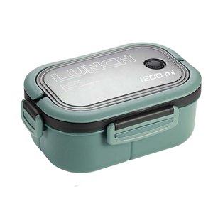 Magideal - Bento Box Lunch Container 2 Capas 3 Compartimentos Para La Escuela, El Trabajo Y Contenedor De A Prueba De Fugas Accesorio , Verde