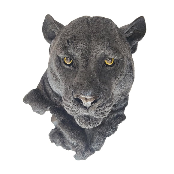 Estatua De Cabeza De Animal Escultura De Montaje En Pared Artesanía Para El Hogar Pantera Negra