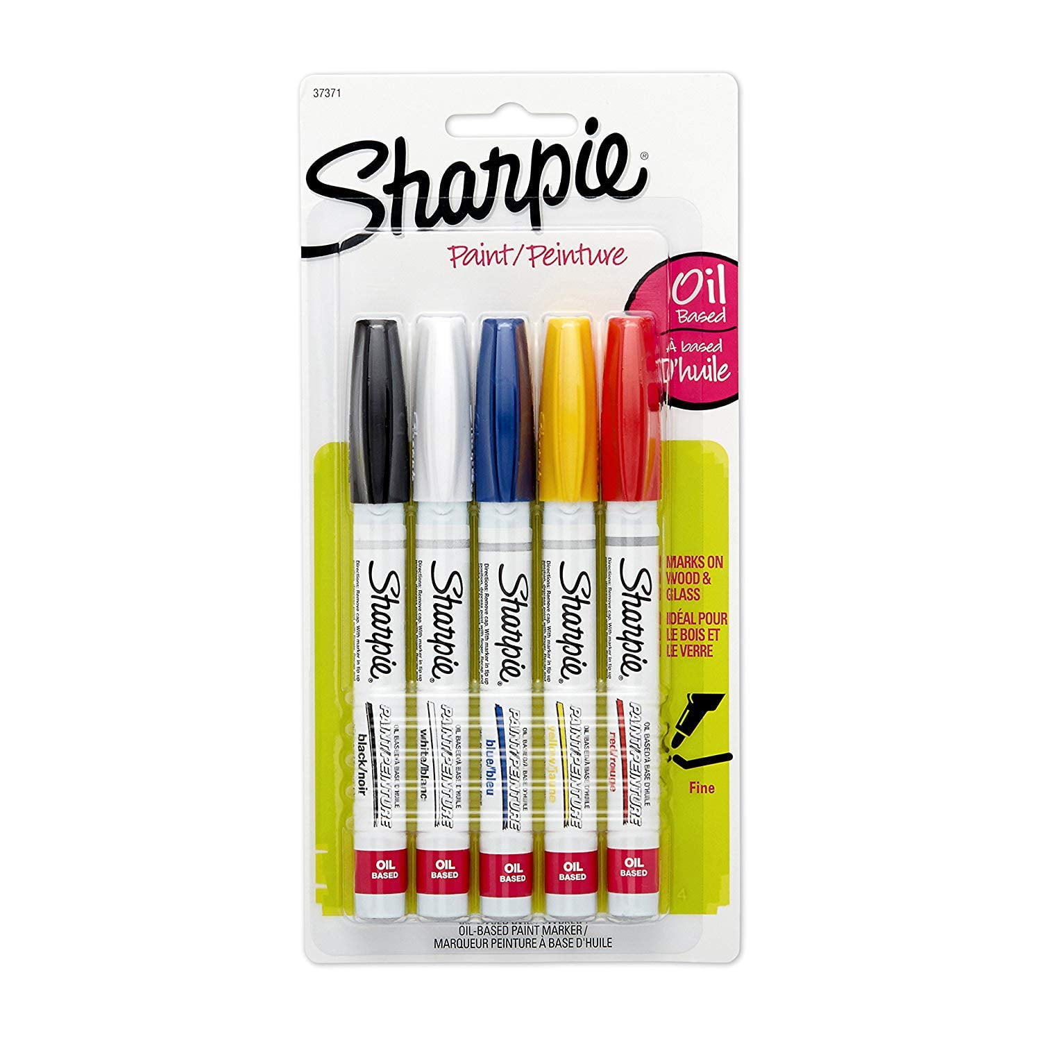 Marcadores De Pintura Sharpie, Con Base De Aceite, Punta Fina, Juego De 5 Colores