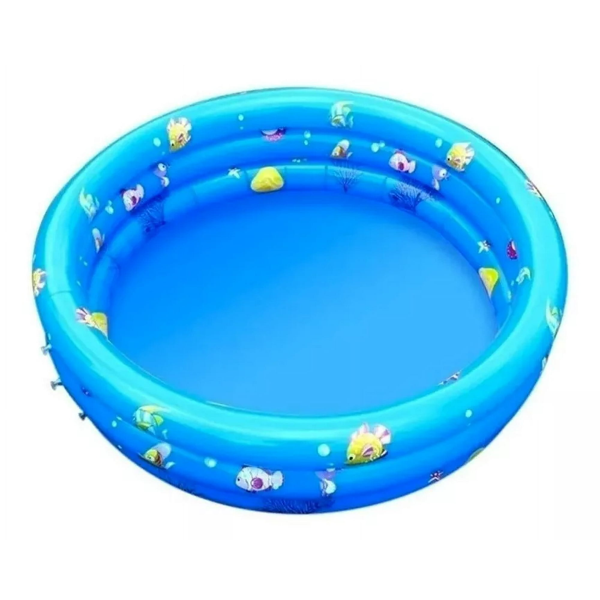 Genérico - Piscina Inflable Plástico Niños 3 Anillos 120cm Verano Celeste