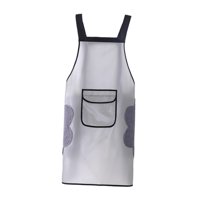 Magideal - Delantal De Trabajo, Delantal De Cocina Con Bolsillo Para Limpiar Las Manos, Delantal Para Lavar Platos, Delantal Impermeable Para Cocinar Y Hornear, Blanco