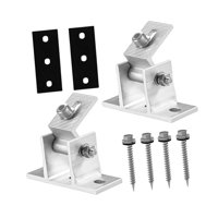 Magideal - 2 Piezas De Soporte De Montaje Para Panel Solar, Ángulo De Inclinación, Soporte De Aleación De Aluminio, Kit De Montaje En Techo, Tornillos De Fácil I