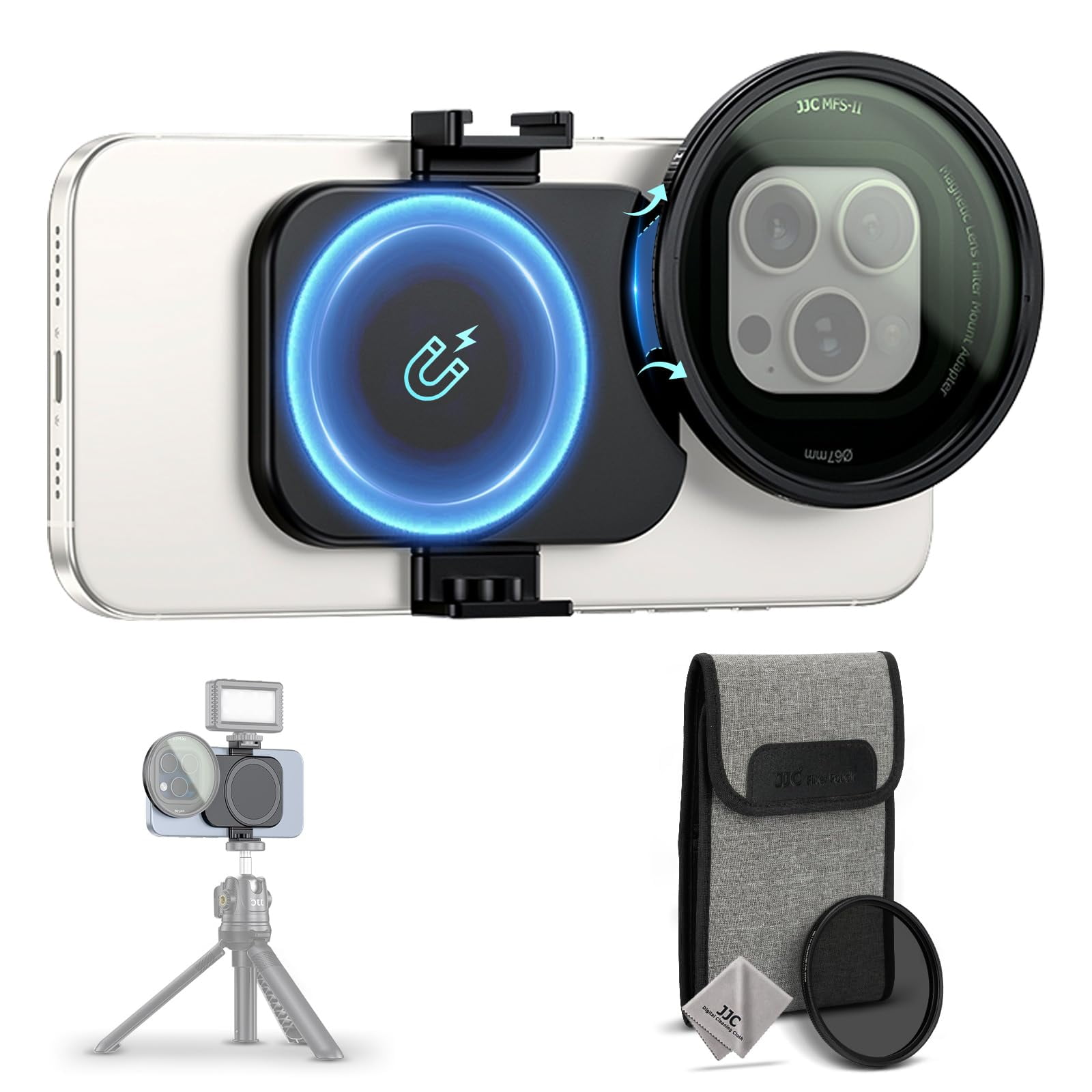 Adaptador De Filtro De Lente De Teléfono Jjc 67 Mm Nd2-128 Iphone 15-16