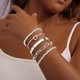 thumbnail image 2 of Set de Pulseras Gokeey Ajustables Baño de Oro de 14K, 2 of 3