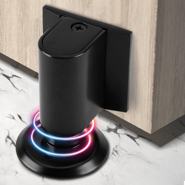 Tope Magnético para Puerta, Tope Invisible para la Parte Inferior de la Puerta, Sin Taladro, Soporte Magnético Resistente para Mantener Puertas Abiertas (Negro)