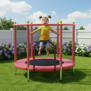 Babyluna - Mini Trampolín Cama Elástica 1.4M Para Niño Rojo