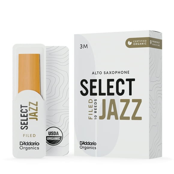 Cañas Sin Limar Saxo Alto 3M Organic Select Jazz Pack 10 ORSF10ASX3M Daddario