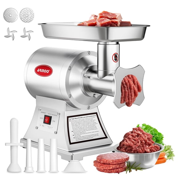 Picadora de carne ARINOO #22 1.0 HP de acero inoxidable 110 V