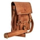 thumbnail image 1 of Bolso Bandolera de cuero natural, estilo vintage. Café. Franz Mossi, 1 of 3