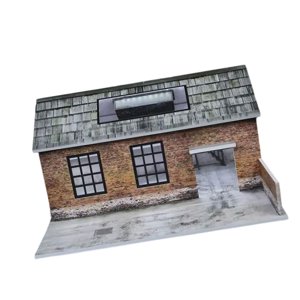 Magideal - 1/64 Modelo De Escena Del Automóvil Diorama Antigua Fábrica Escena De Diorama Modelo De Estacionamiento De Estacionamiento Para Vehículos -Dispolay Co