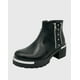 thumbnail image 1 of Botin punta redonda, con taco medio y cierres Negro, 1 of 5