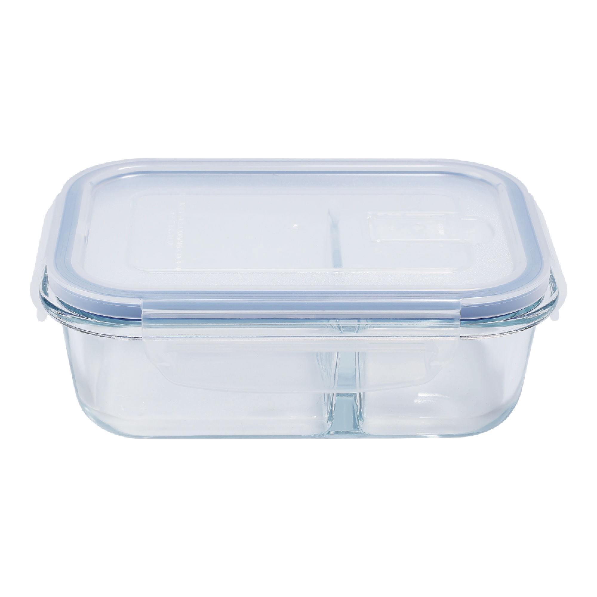Contenedor 580ML Vidrio Con División 1 Pieza Transparente