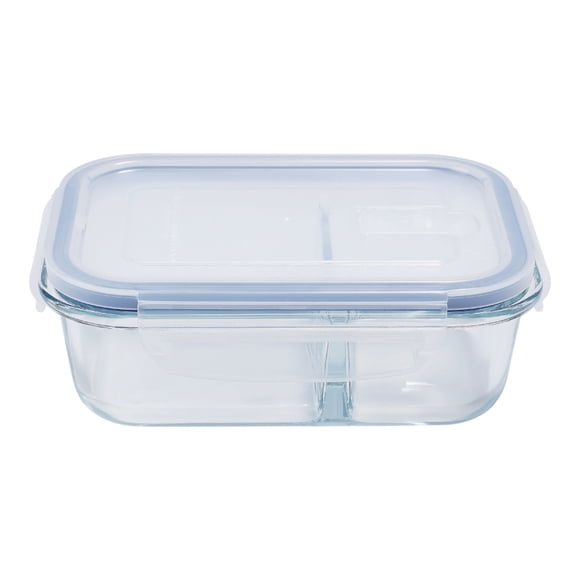 Contenedor 580ML Vidrio Con División 1 Pieza Transparente