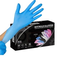 Generic - Guantes De Nitrilo Y Vinilo Desechables Sin Polvo, Libres De Látex – Color Azul Para Limpieza, Mecánica Y Uso Doméstico (Talla Única)