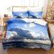 thumbnail image 1 of Sky with white clouds Bedding Set Single Twin Full Queen King Size Bed Set Aldult Kid Bedroom Duvetcover Sets 3D 3Bed Sheets, 1 of 5