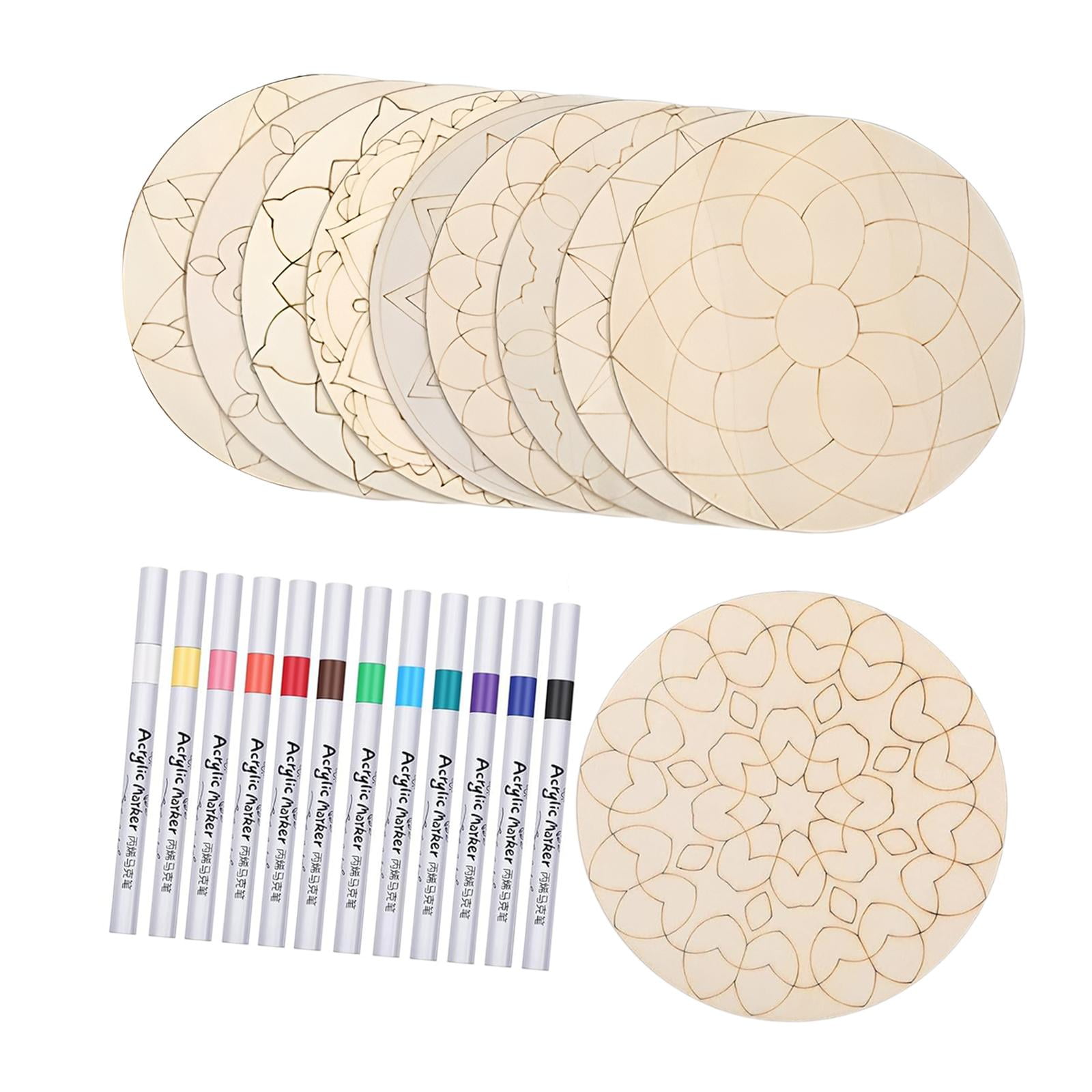 Bothyi - 10 Piezas De Recortes De Madera Sin Terminar Para Dibujar Proyectos De Manualidades Diy Decoración De Fiesta