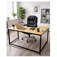 Eoland - Escritorio L 120X40X74 Metálico Computador Oficinas Estudio Marrón Claro