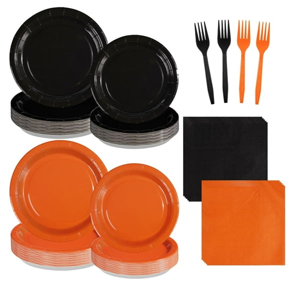 Set de decoración para fiestas, naranja y negro, grenciano, 24 unidades