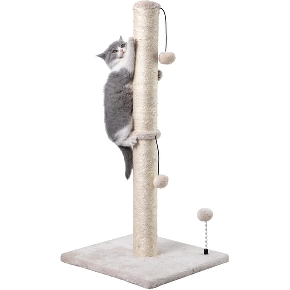Poste Rascador MECOOL UMKE21 de 34 pulgadas con Sisal y Base de 16 x 16 pulgadas