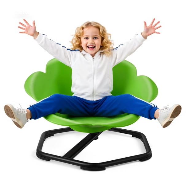 Silla Giratoria Para Niños Asiento Sensorial Para Juguetes 100 Kg De Capacidad Color Verde