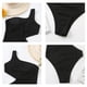 thumbnail image 3 of Traje de baño de una pieza con corte negro para mujer, traje de baño de un solo hombro, monokini acanalado., 3 of 7