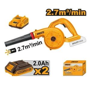 Soplador Inalambrico Hojas Ingco 2 Baterias + 1 Cargador